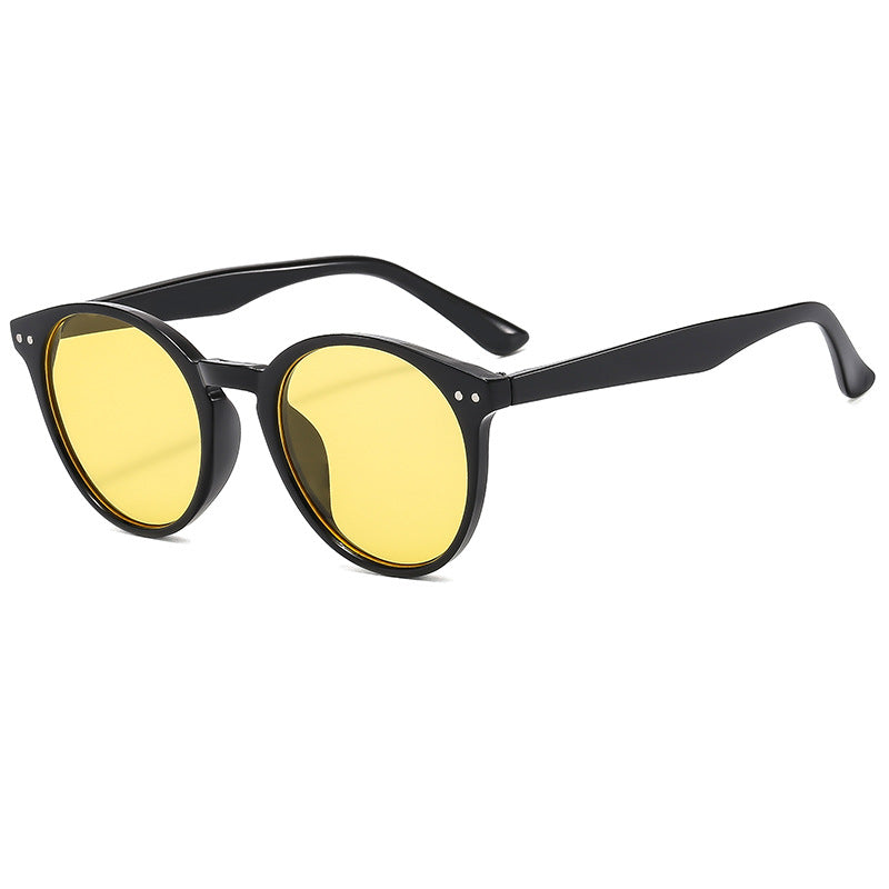Women's fashionable round sunglasses with transparent frame and UV protection Kalsten