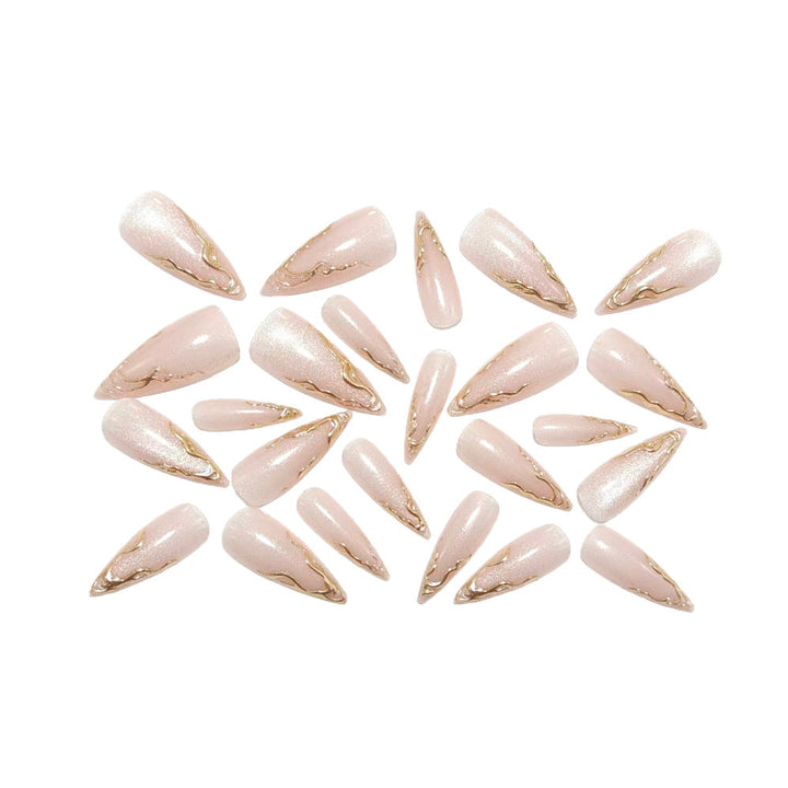 Artificial nails in elegant stiletto design with golden accents Kalsten