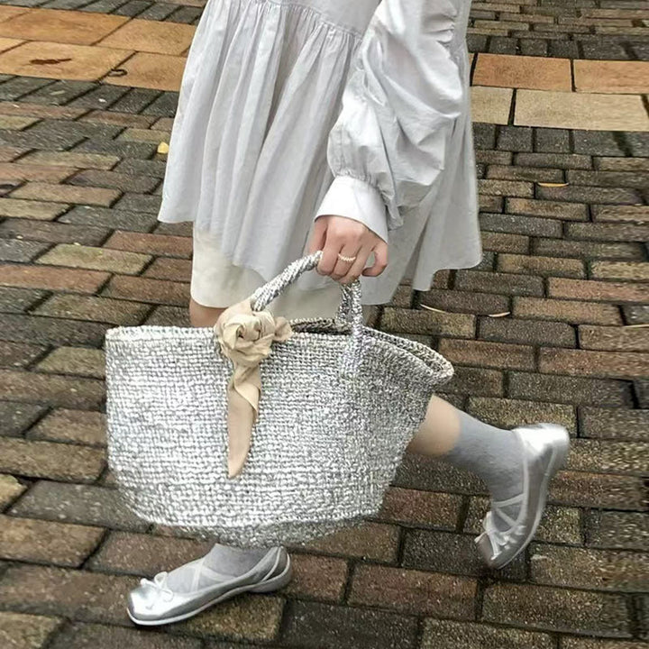 Elegant Woven Basket Bag with Sturdy Handles Kalsten