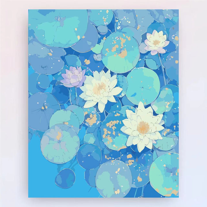 Contemporary Lotus Floral Canvas Art Print Kalsten