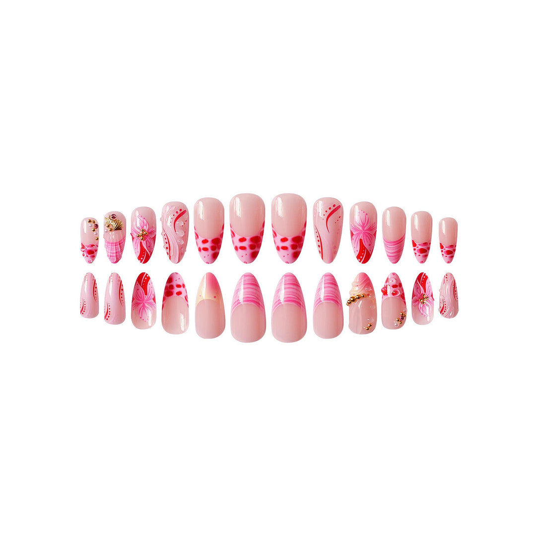 Floral Design Stiletto Press-On Nails Kalsten