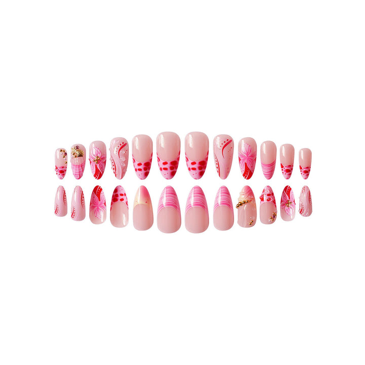 Floral Design Stiletto Press-On Nails Kalsten