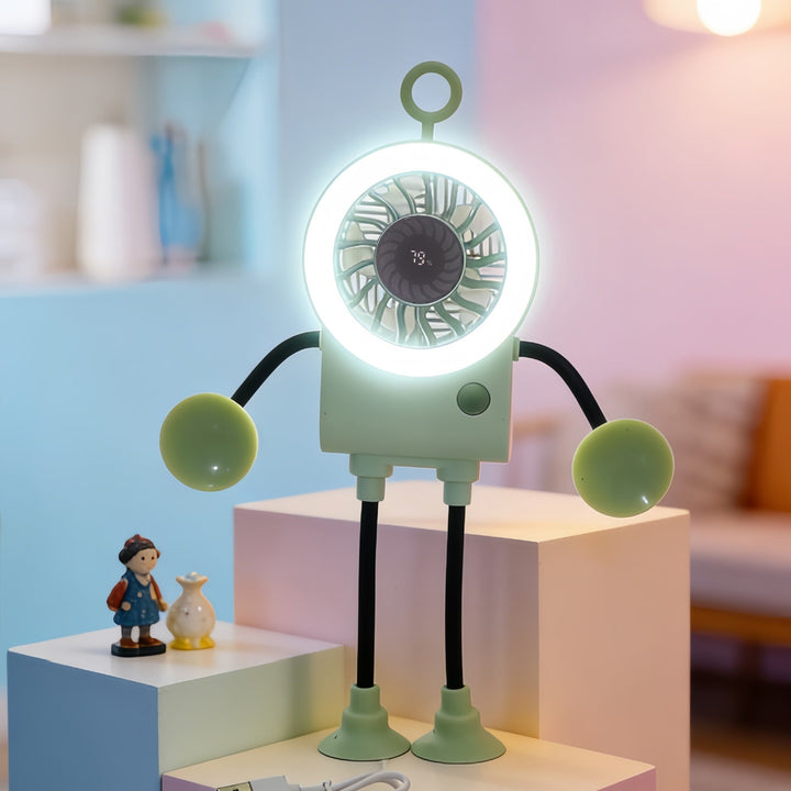 Ladies creative table fan with LED light and ergonomic design Kalsten
