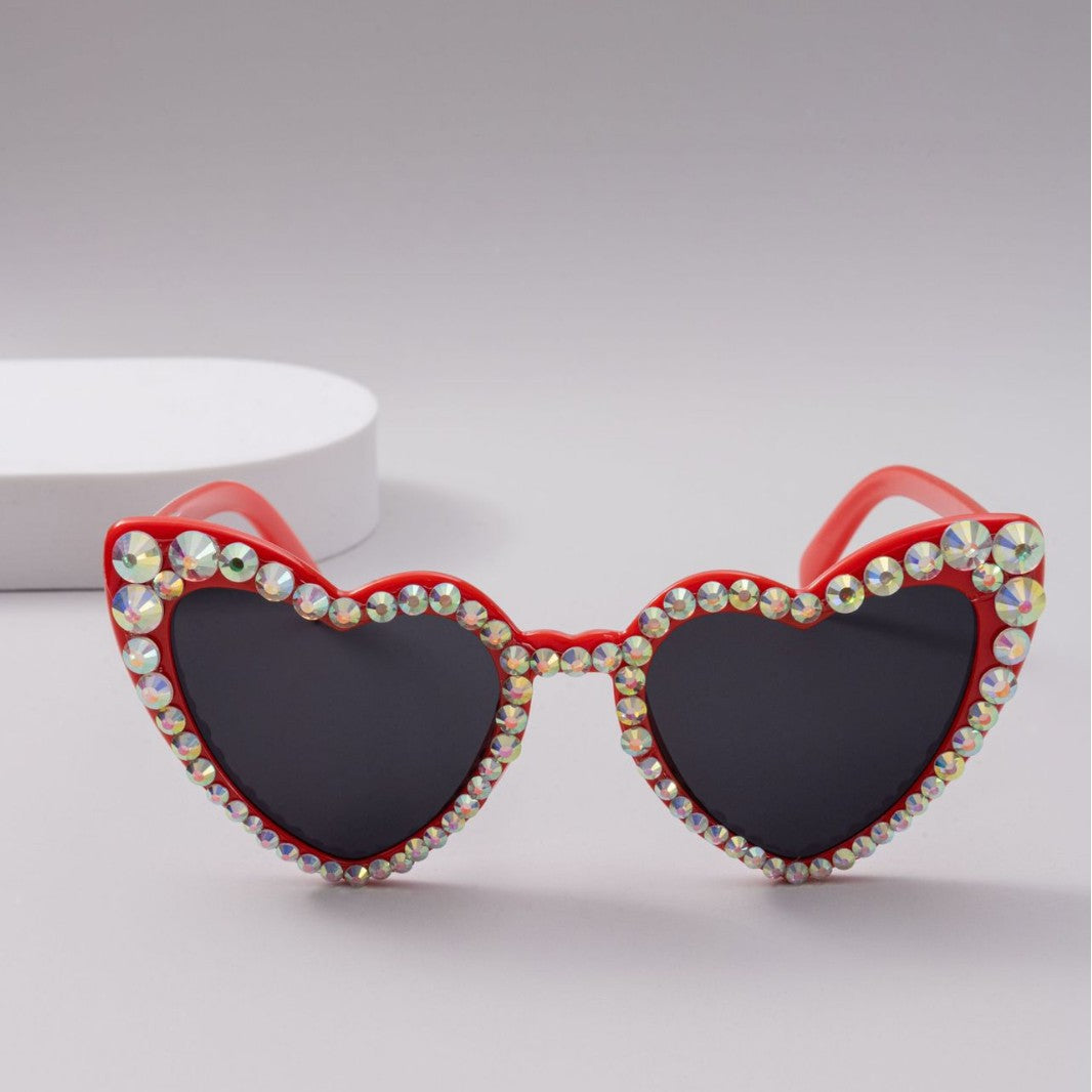 Women's Heart-Shaped Sparkle Sunglasses Kalsten