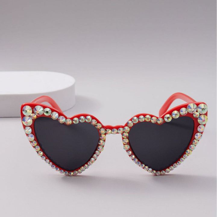 Women's Heart-Shaped Sparkle Sunglasses Kalsten