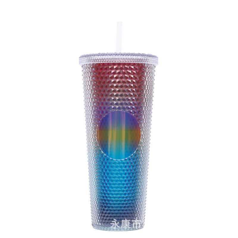 Ladies High-Quality Glitter Drinking Cup with Leak-Proof Lid and Integrated Straw Kalsten
