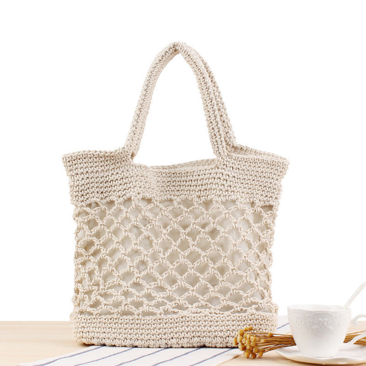 Macrame Beach Bag with Innovative Mesh Design Kalsten