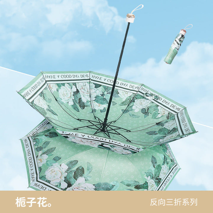Ladies Foldable Umbrella with Reversed Design Kalsten