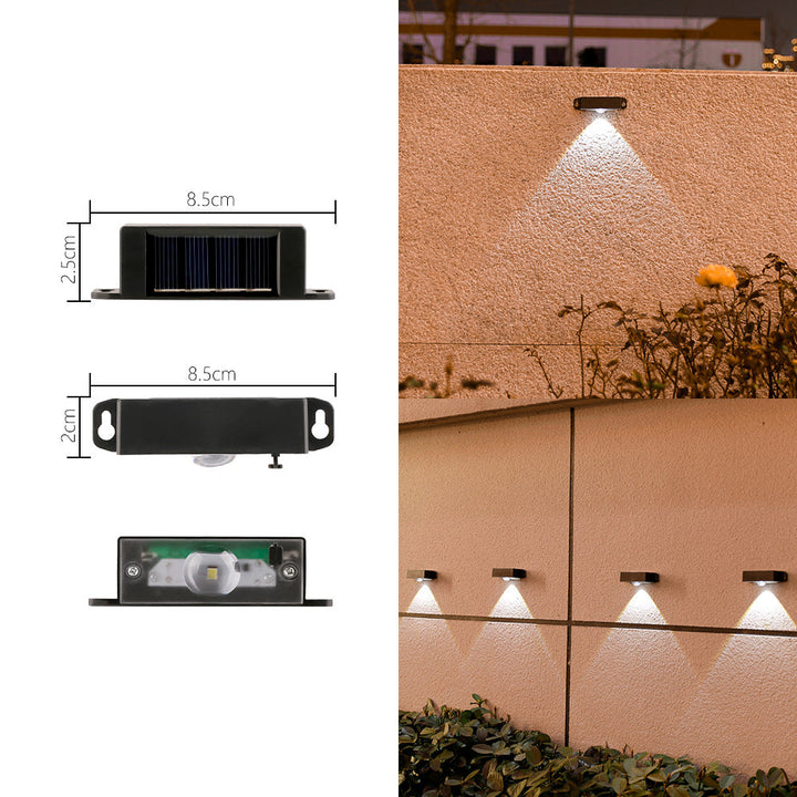 Compact Solar Motion-Sensor LED Wall Light For Outdoor Steps And Fences Kalsten