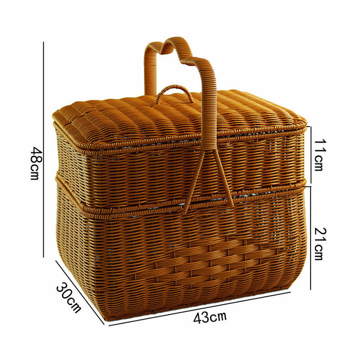 Ladies decorative laundry basket with lid and handle Kalsten