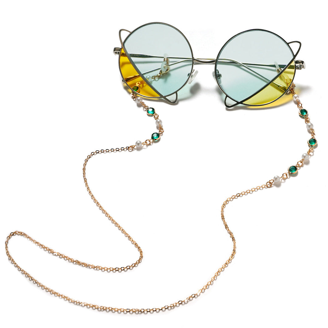 Premium Pearl and Amethyst Eyewear Chain Kalsten