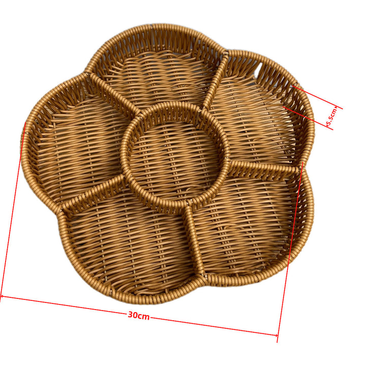 Ladies beef braided serving basket with three compartments Kalsten