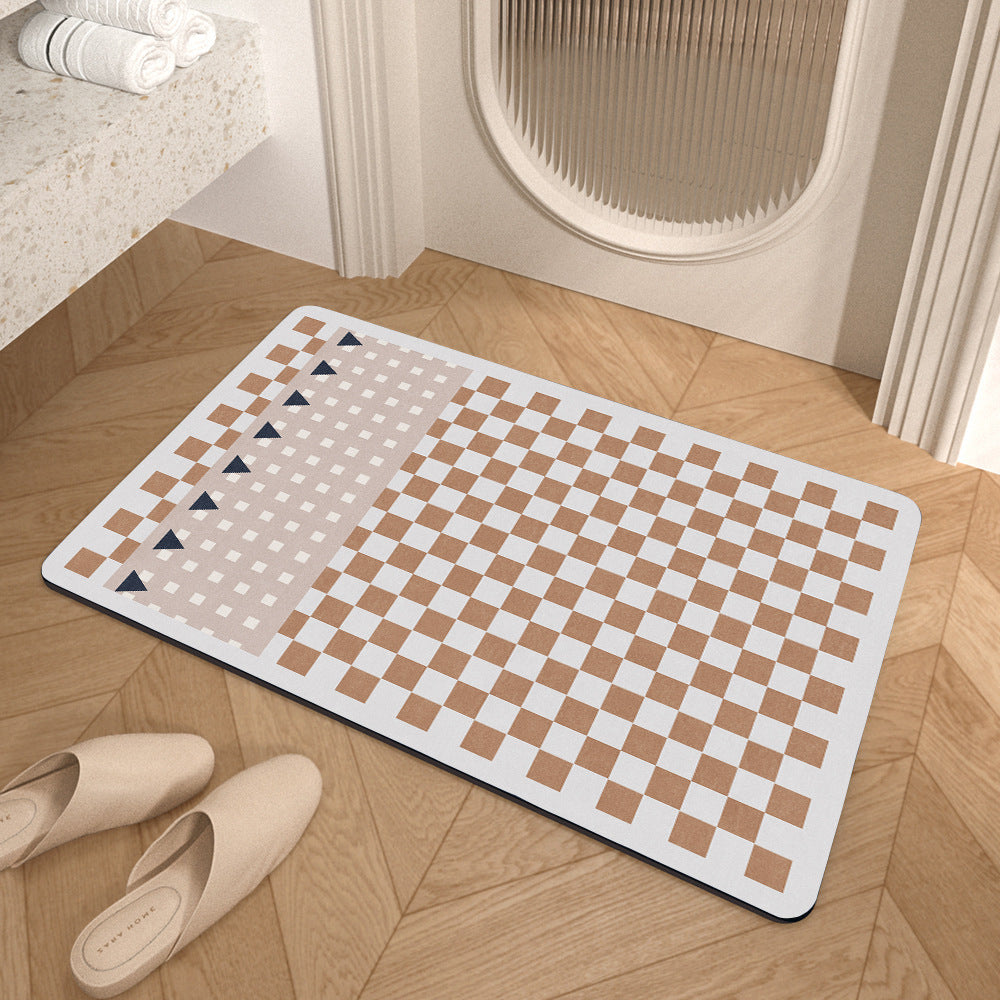 Geometric Pattern Soft Memory Foam Bath Mat Acalora