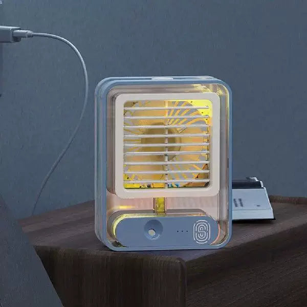Unisex One Size Compact USB Microclimate Cooler and Whisper-Quiet Table Fan with Transparent Water Tank and Adjustable Louver Kalsten