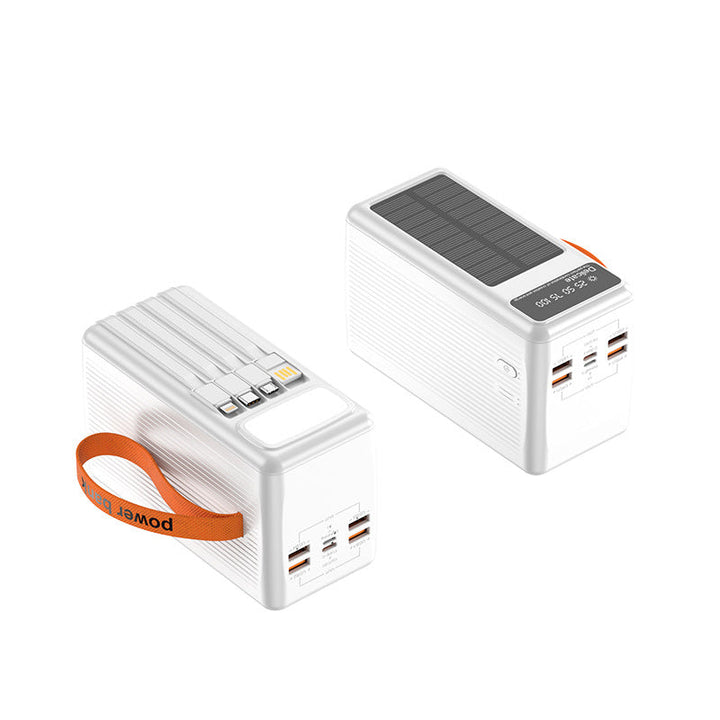 Solar Powerbank with Integrated Charging Cables and Digital Display Kalsten