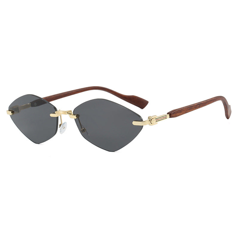 Women's geometric sunglasses with luxurious wooden arms and polarized lenses Kalsten