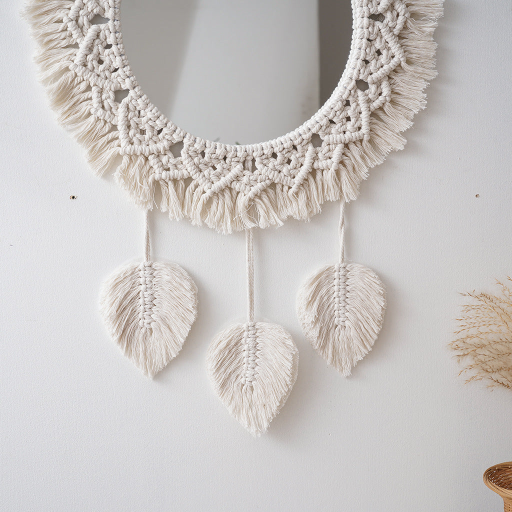 Decorative Macramé Round Wall Mirror Acalora
