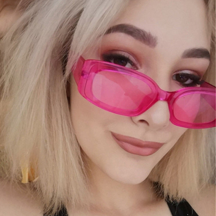 Women's stylish sunglasses with square lenses and transparent frame Kalsten