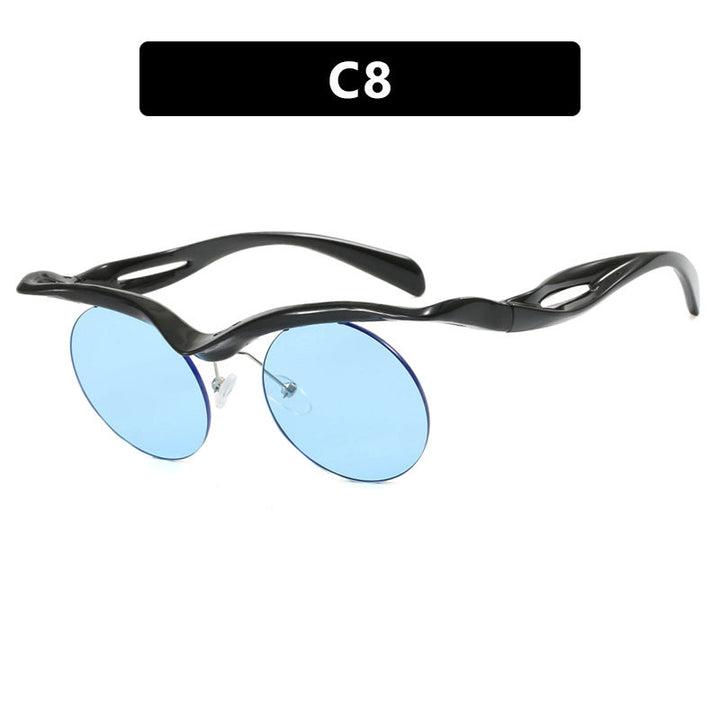 Women's futuristic sunglasses with curved frame and polarized lenses Kalsten