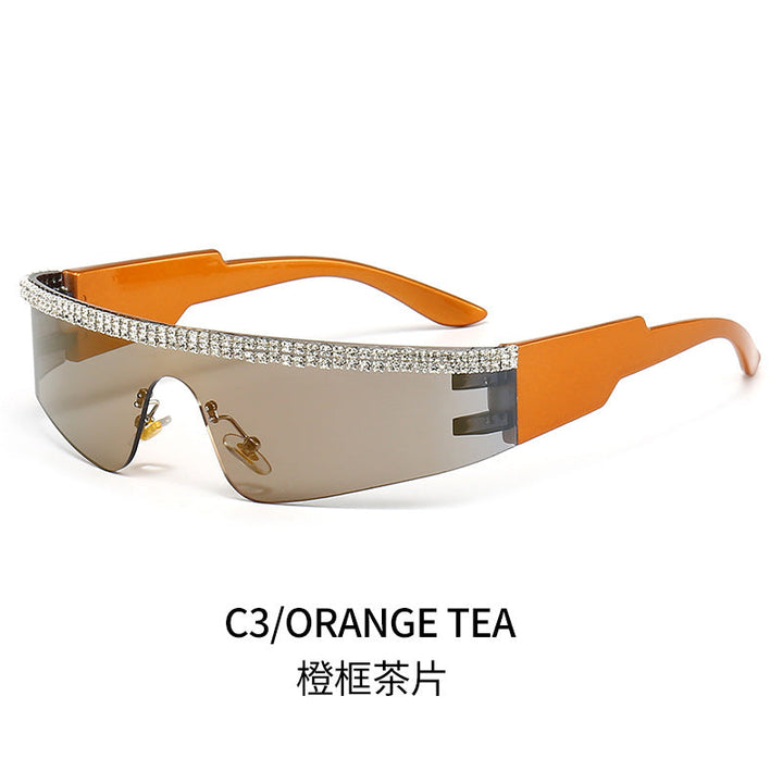Women's Fashion Glamour Sunglasses with Rhinestone-Embellished Frame Kalsten