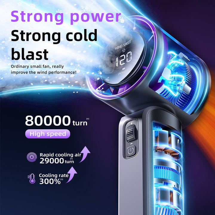 Ladies Hand Fan with LED Display and Turbofan Kalsten