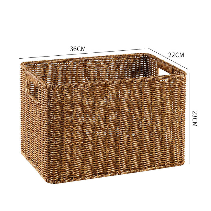 Handcrafted Rectangular Wicker Storage Bin Kalsten