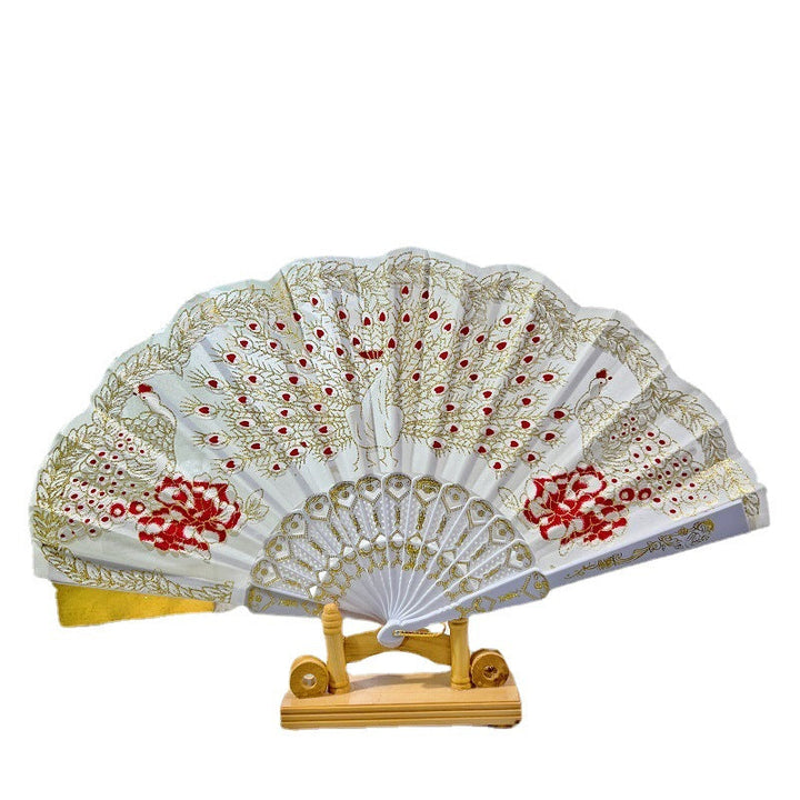 Women Folding Hand Fan with Elegant Embroidery Kalsten