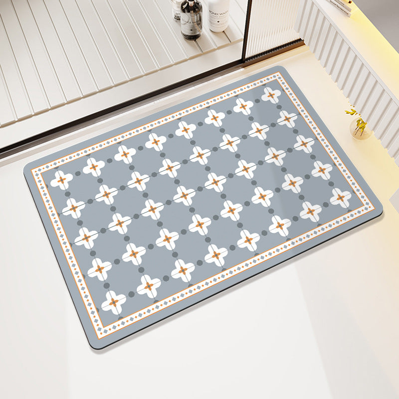 Vintage Floral Pattern Bath Mat Acalora