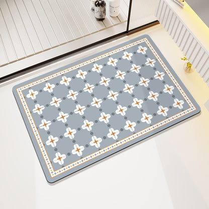 Vintage Floral Pattern Bath Mat Acalora