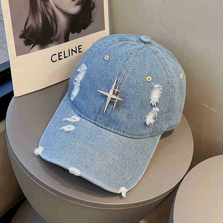 Unisex Distressed Denim Baseball Cap Kalsten 1784188338
