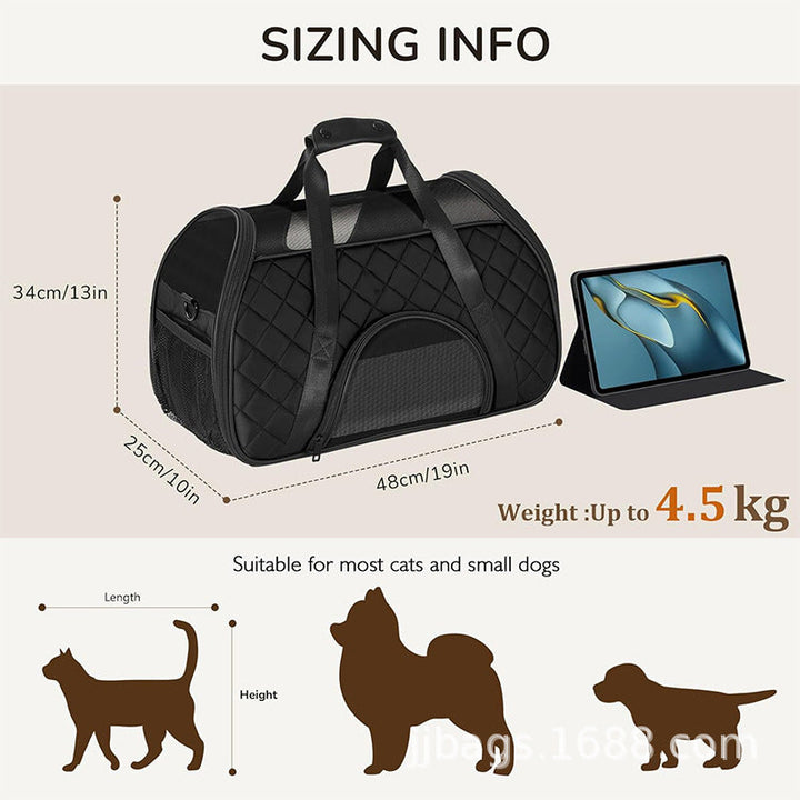 Closed pet transport bag with breathable mesh Kalsten