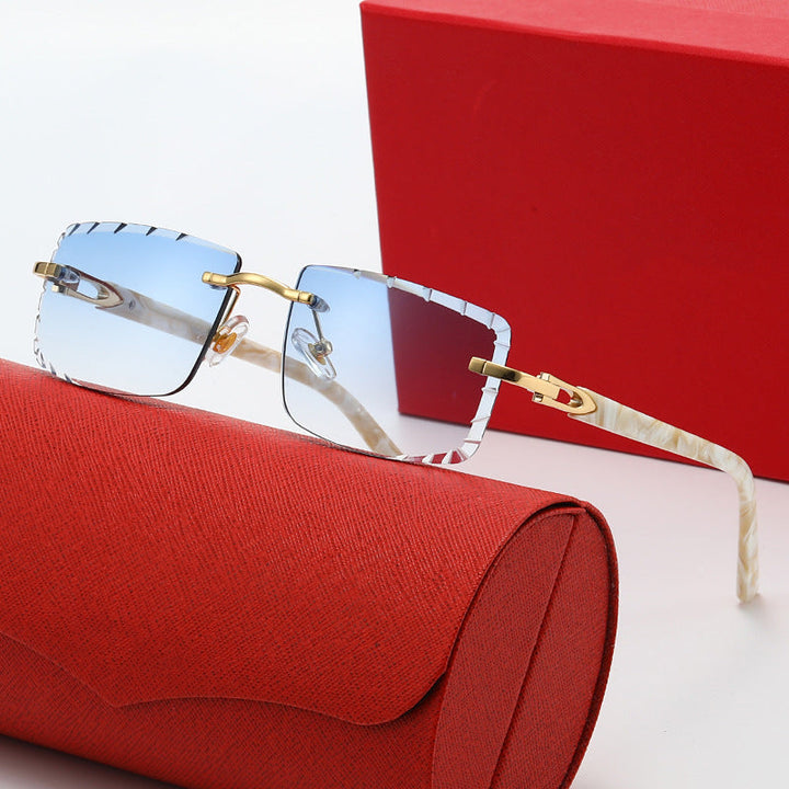 Women's fashionable square sunglasses with golden metal accent and elegant frame Kalsten