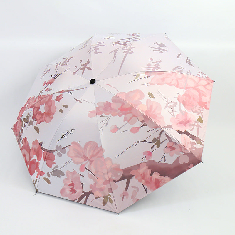 Women's Folding Umbrella with Artistic Bamboo Design Kalsten