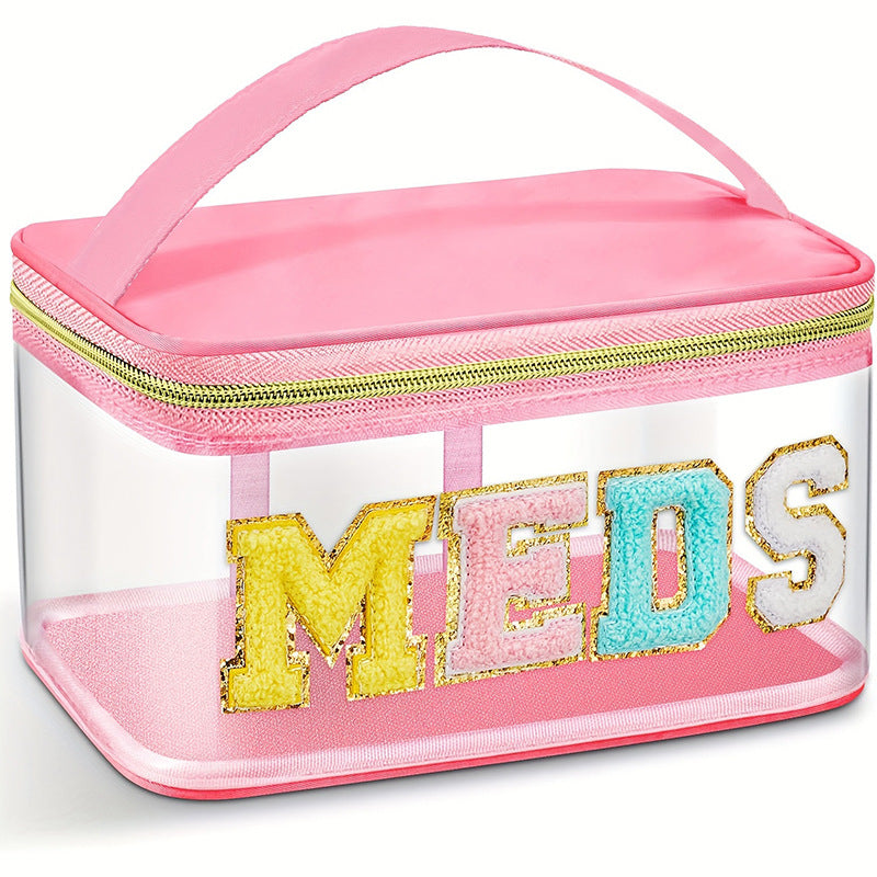 Transparent cosmetic organizer bag with glitter details Kalsten
