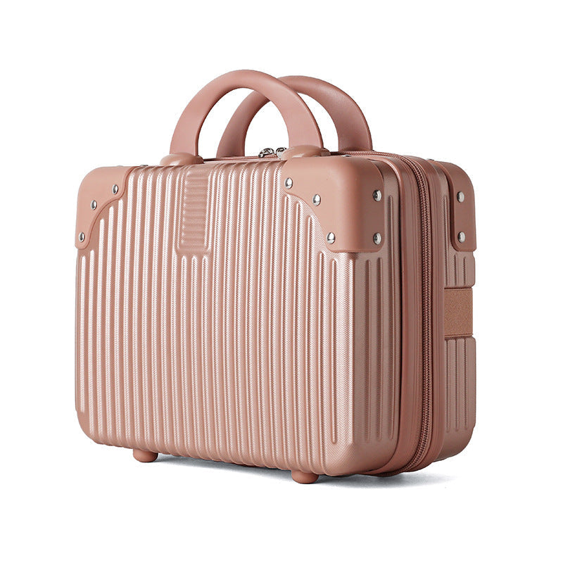 hard-shell travel cosmetic case with double-zip closure top handle and protective feet Kalsten