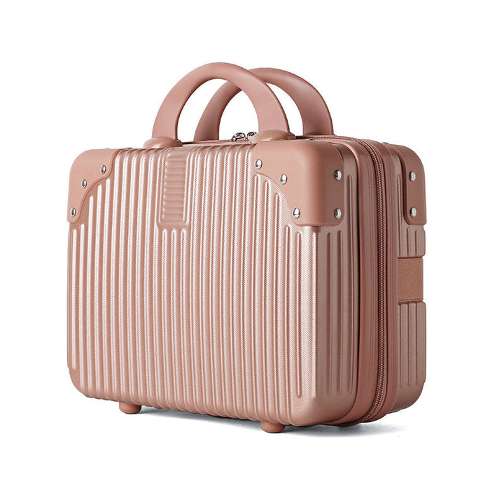hard-shell travel cosmetic case with double-zip closure top handle and protective feet Kalsten