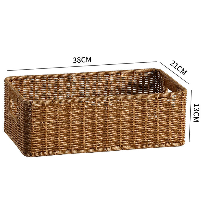 Handwoven Rectangular Storage Basket with Cut-Out Handles Kalsten