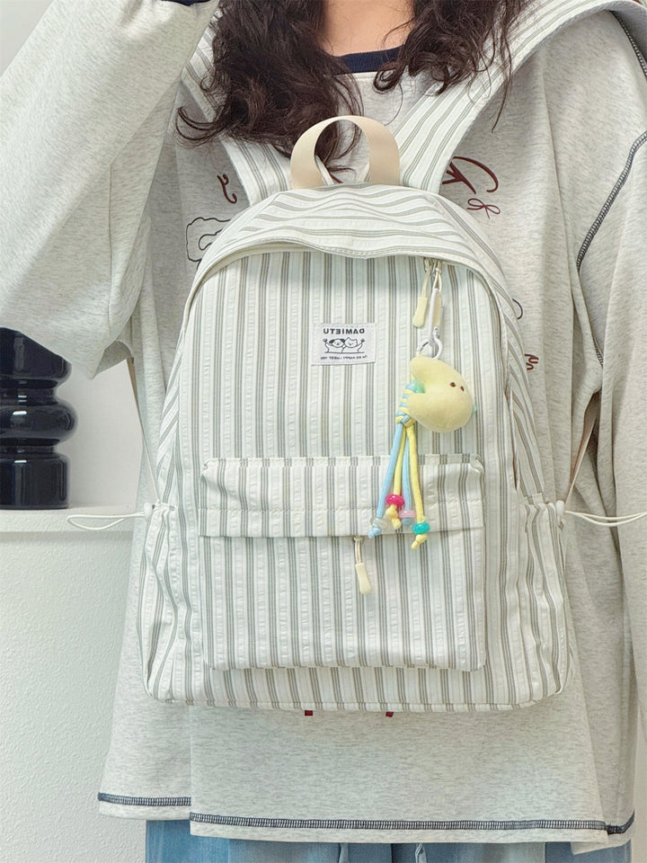 Cute Striped Casual School Backpack