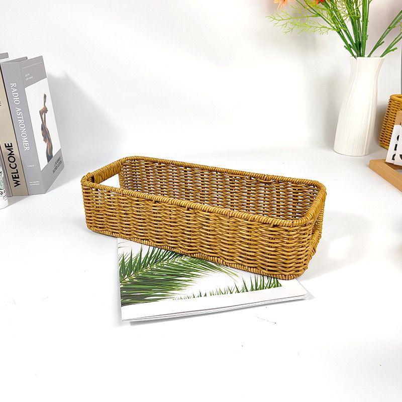 Unisex Rectangular Storage Basket Made of Woven Material Kalsten