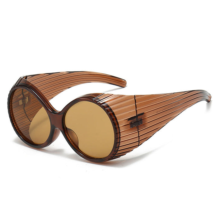 Women Oversized Cat-Eye Sunglasses with Stylish, Textured Frame Kalsten