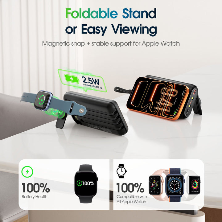 Power bank with integrated charging cables and LCD display Kalsten