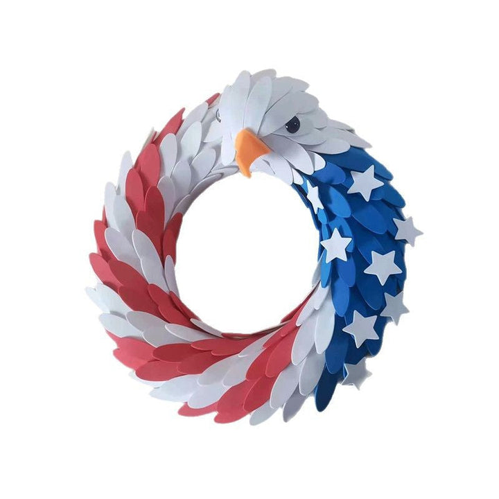 Unisex nan handcrafted patriotic eagle door wreath with layered feather effect Kalsten