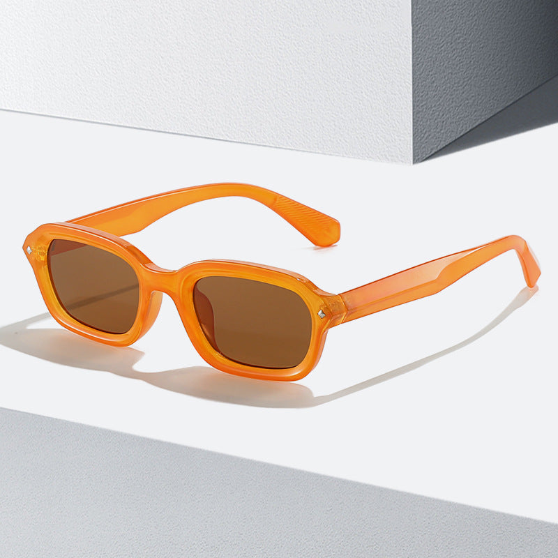 Ladies trendy rectangular sunglasses with completely transparent frame and UV protection Kalsten