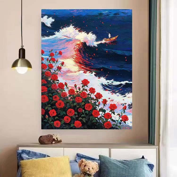 Heart and Floral Swirl Canvas Artwork Kalsten