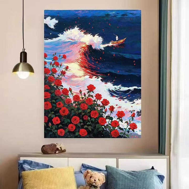 Heart and Floral Swirl Canvas Artwork Kalsten