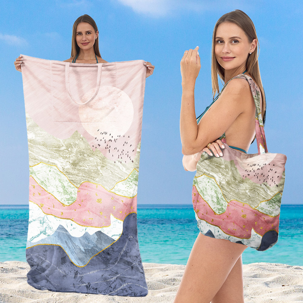 Beach towel with integrated tote bag design Kalsten