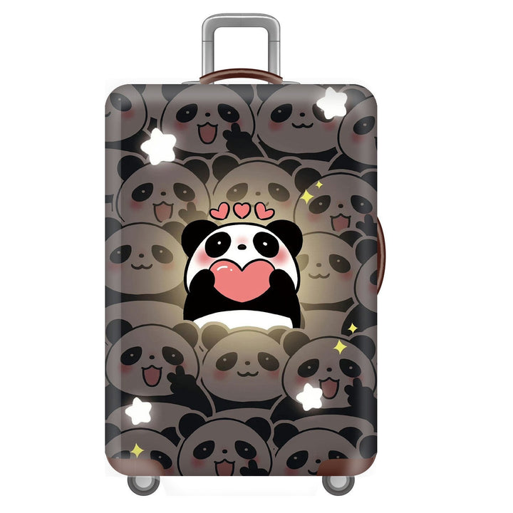 Unisex non-elastic suitcase cover for hard shell trolley with cute panda design, stretch protective cover with handle and wheel openings Kalsten
