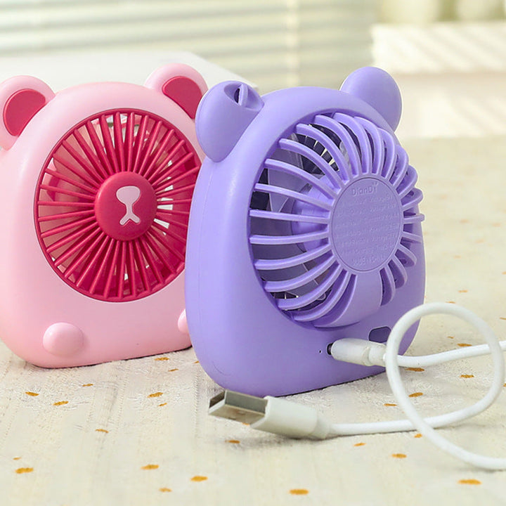 Ladies Portable Hand Fan with Creative Bear Design Kalsten