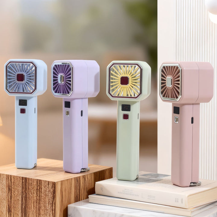 Women portable hand fan with digital speed display Kalsten