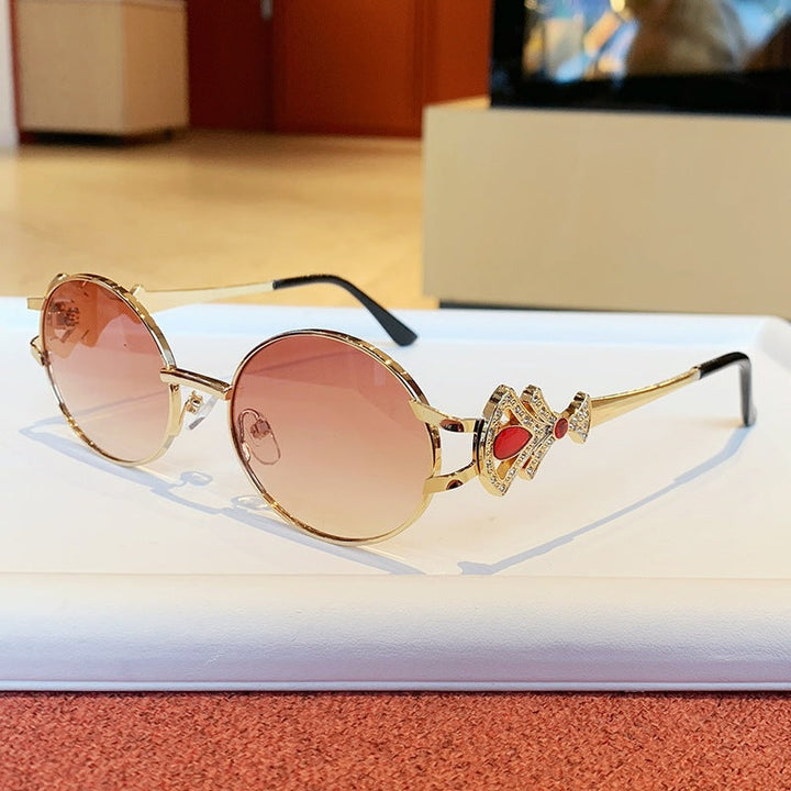 Ladies elegant rectangular sunglasses with glamorous embellishments Kalsten